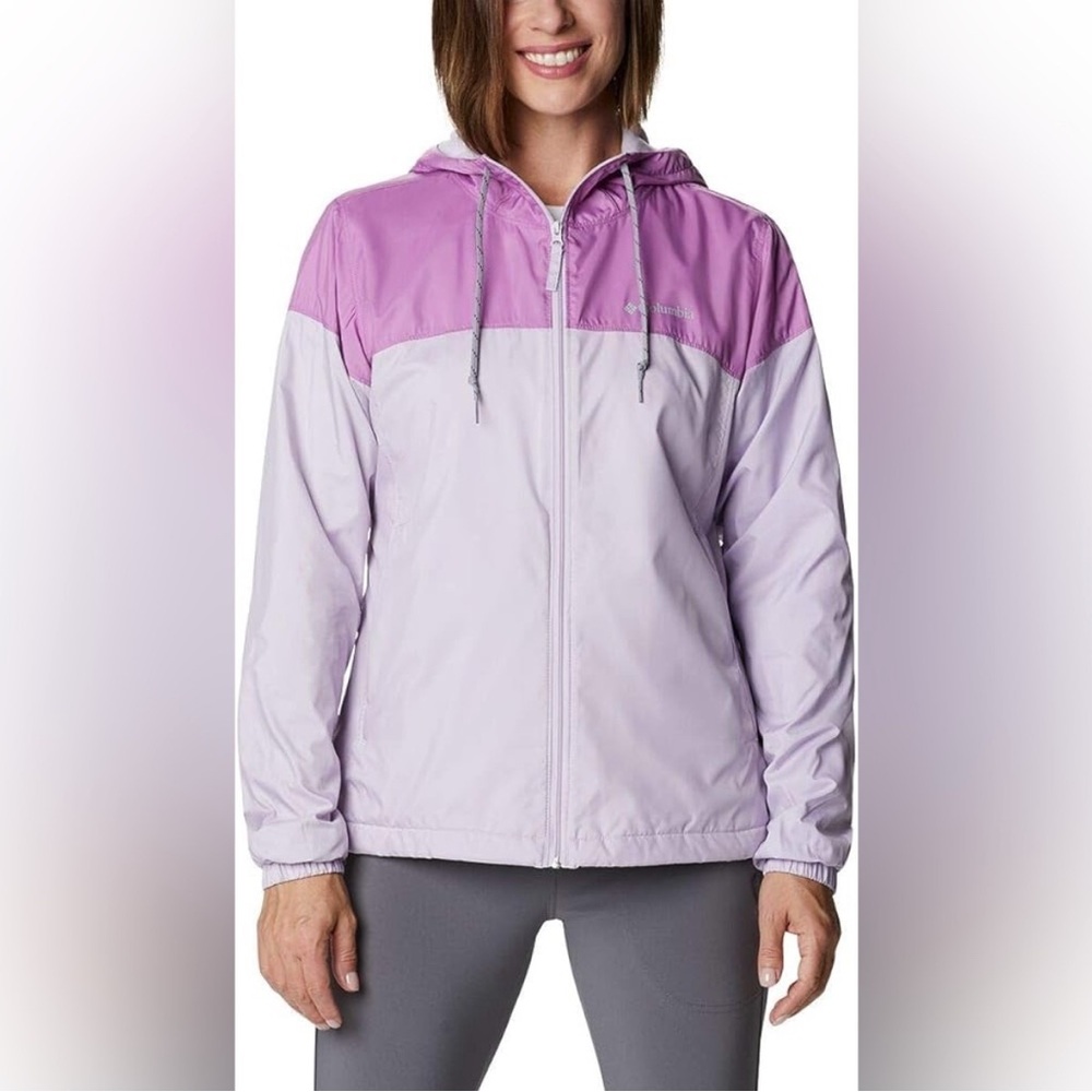 Columbia lilac flash forward Two-Tone fleece lined windbreaker